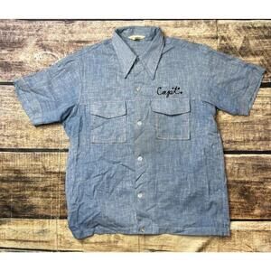 Nat Nast Creation Shirt Mens Medium Silk Linen Moods in Wood Bowling